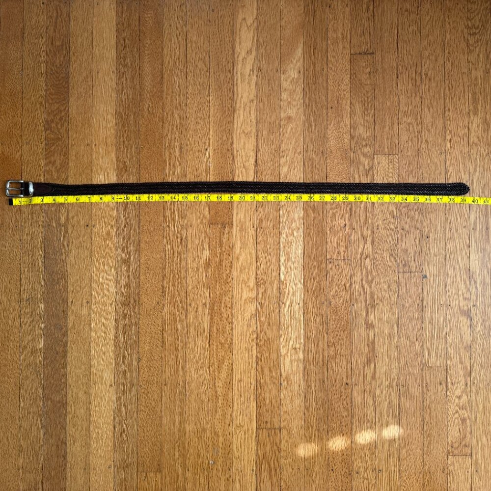 Brown braided leather belt - Picture 3 of 3